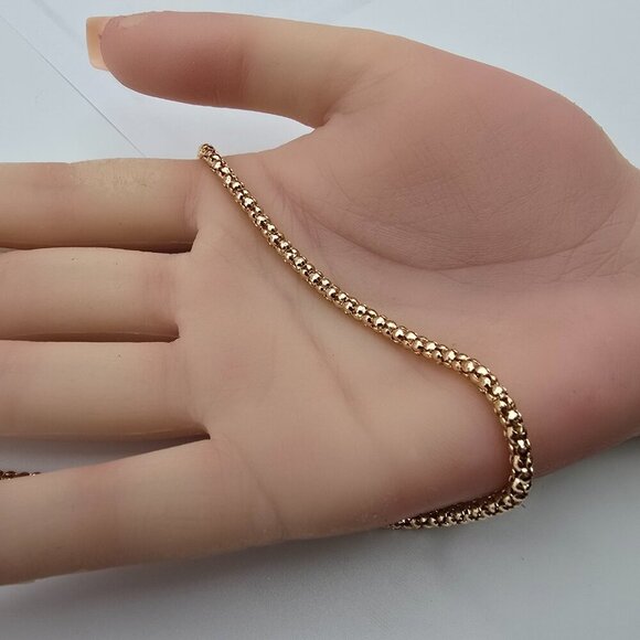 Bold Rose Gold Bead Chain Necklace – 17.7 Inch Luxe Polish Look, XPNL0016 - Picture 8 of 12